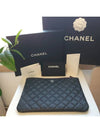 Medium Classic Clutch Bag Caviar Leather & Silver Black - CHANEL - BALAAN 4