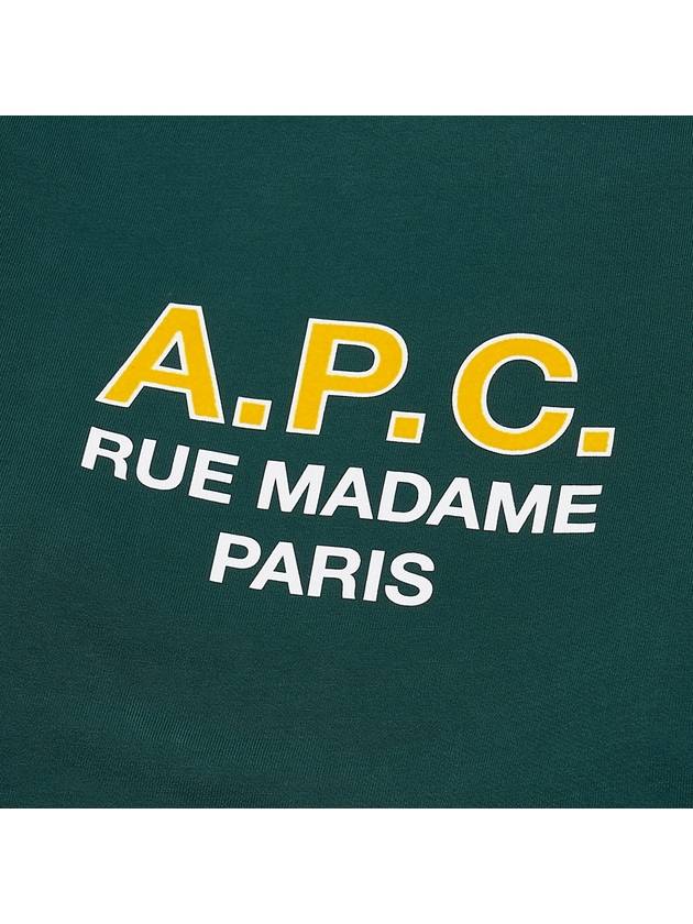 Logo Print Cotton Sweatshirt Green - A.P.C. - BALAAN 6