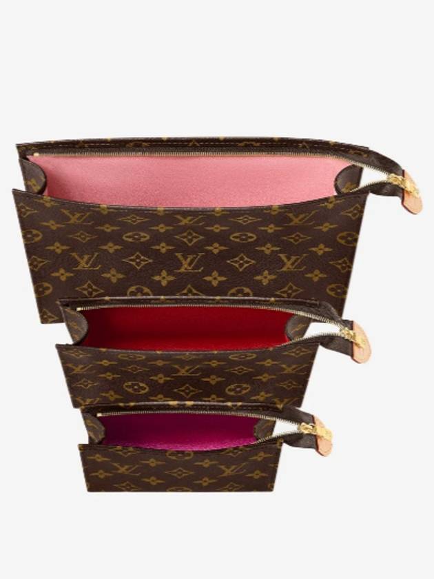 Trio Toilet Monogram Coated Canvas Pouch Bag Brown - LOUIS VUITTON - BALAAN 3