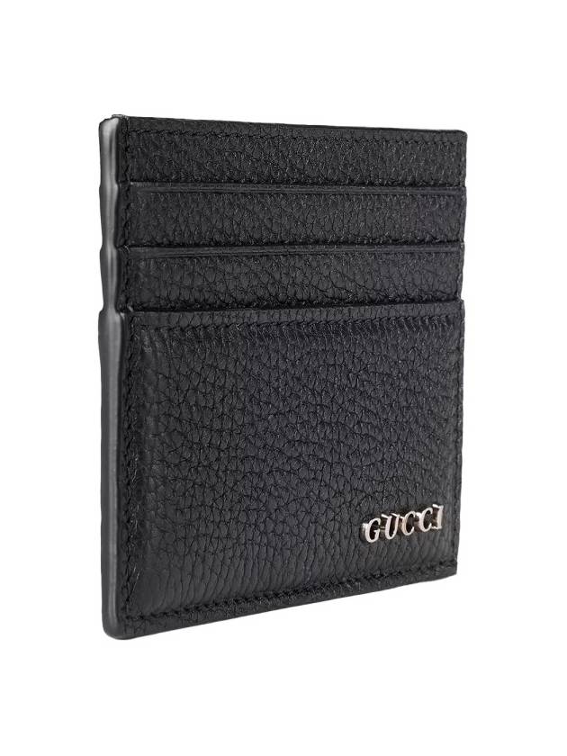 Logo Leather Card Walle Black - GUCCI - BALAAN 4