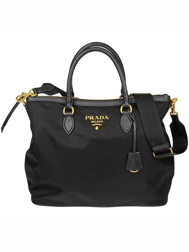 Tessuto Nylon Saffiano Tote Shoulder Bag Black - PRADA - BALAAN 3