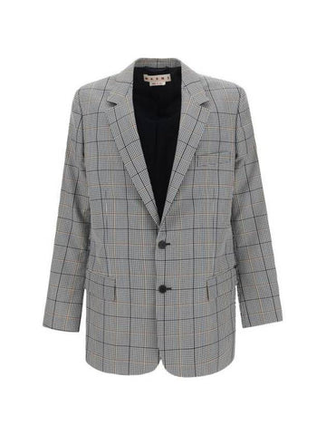 Micro Check Jacket Blublack - MARNI - BALAAN 1