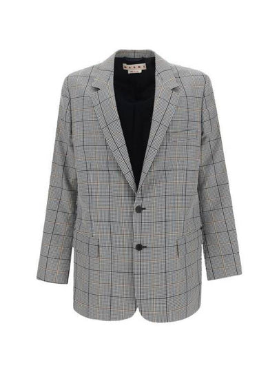 Micro Check Jacket Blublack - MARNI - BALAAN 2