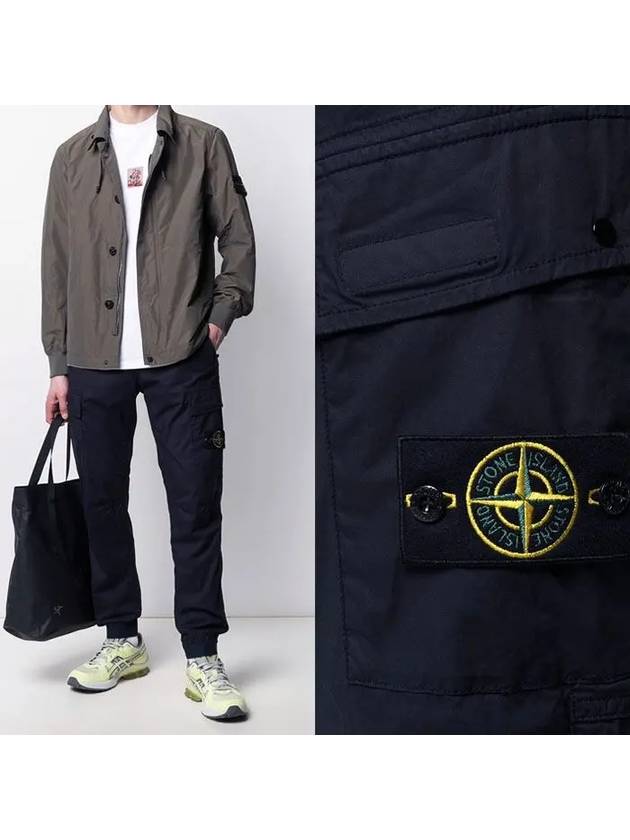 Men's Wappen Patch Pocket Cargo Straight Pants Navy - STONE ISLAND - BALAAN 2