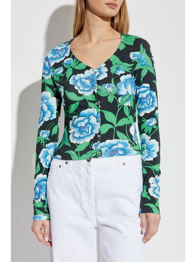 Kenzo Top With Floral Motif, Women's, Multicolour - KENZO - BALAAN 3