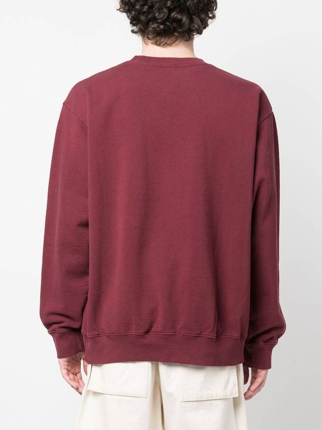 Club Crew Neck Cotton Sweatshirt Burgundy - SPORTY & RICH - BALAAN 5