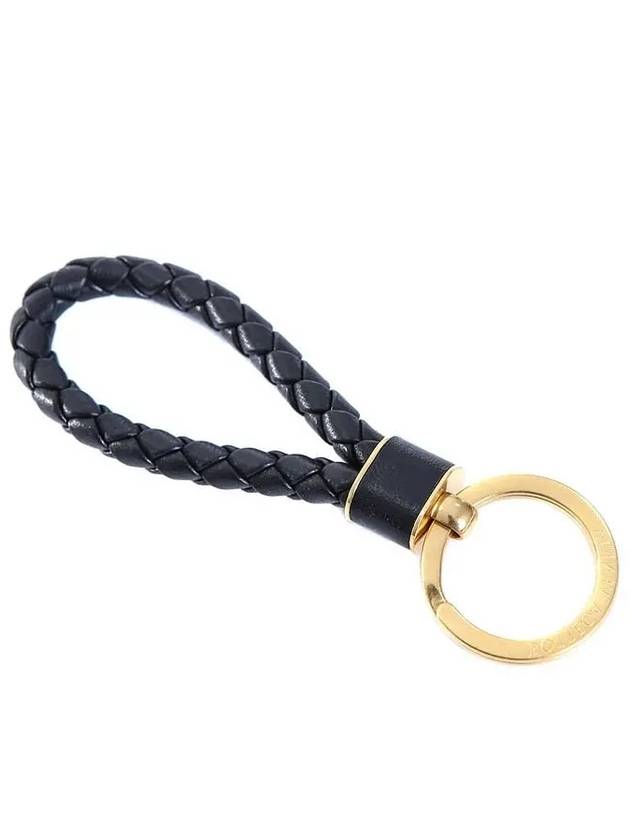 Intrecciato Lambskin Key Holder Black - BOTTEGA VENETA - BALAAN 2