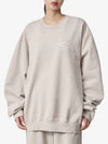 Logo Print Crew Neck Cotton Sweatshirt Dove White - SPORTY & RICH - BALAAN 2