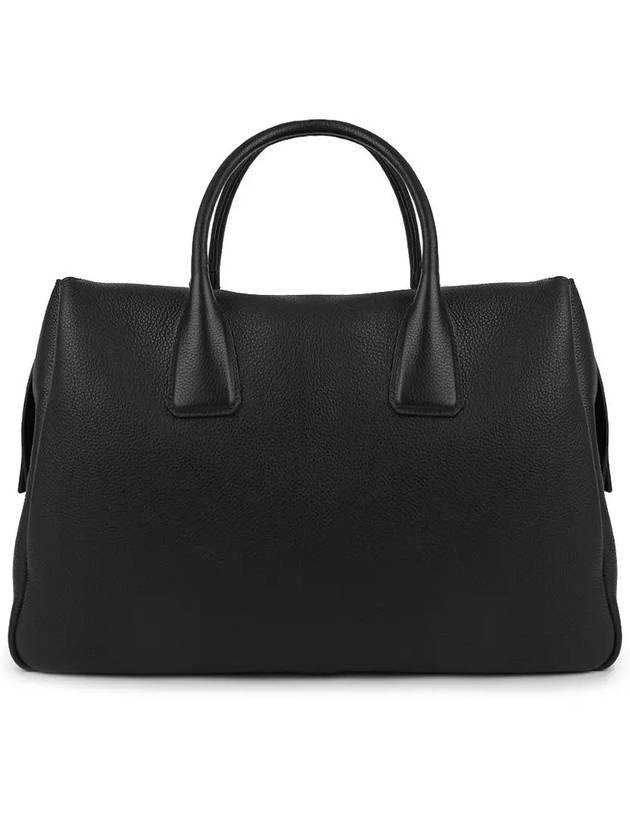 Logo Leather Travel Duffel Bag Black - PRADA - BALAAN 4