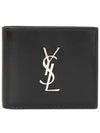 Cassandre East West Monogram Smooth Leather Wallet Black - SAINT LAURENT - BALAAN 2