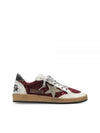 Ball Star Bordeaux Glitter Low Top Sneakers Red - GOLDEN GOOSE - BALAAN 2