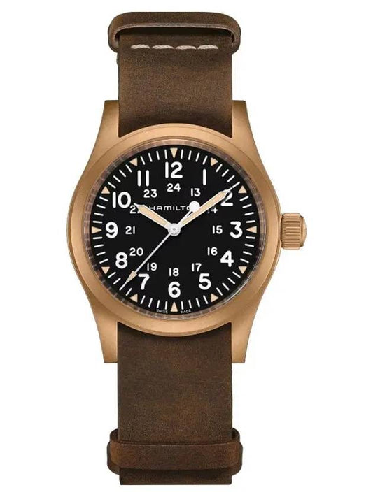 Khaki Field Mechanical Leather Watch Black - HAMILTON - BALAAN 2