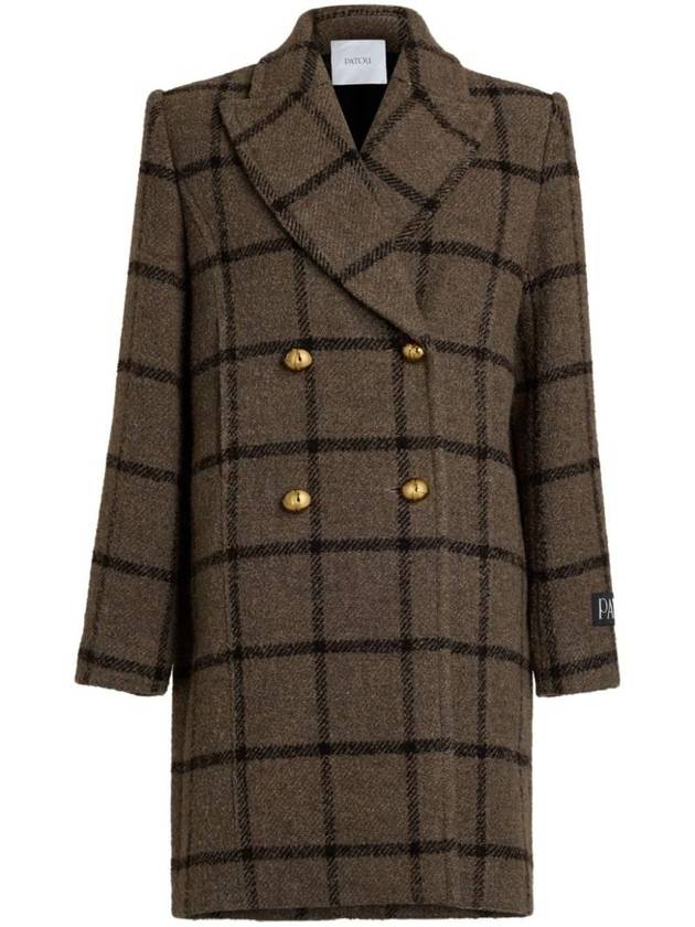 Wool Blend Breasted Double Coat Grey - PATOU - BALAAN 1