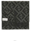 FF Motif Fringe Cashmere Scarf Green - FENDI - BALAAN 3