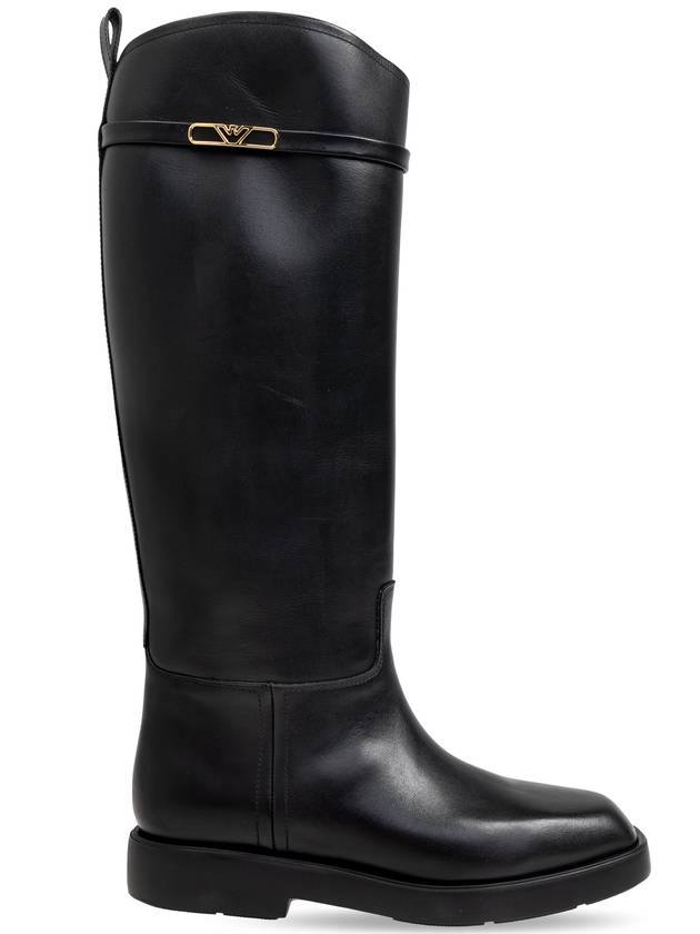 Emporio Armani Leather Boots, Women's, Black - EMPORIO ARMANI - BALAAN 1