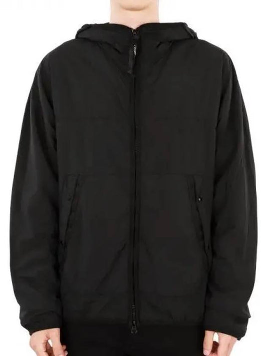 Goggles Logo Hooded Jacket Black - CP COMPANY - BALAAN 2