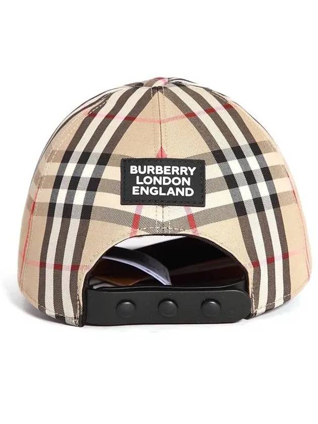 Back Logo Patch Vintage Check Ball Cap Beige - BURBERRY - BALAAN 6