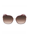 Eyewear Square Metal Sunglasses Red - SALVATORE FERRAGAMO - BALAAN 1