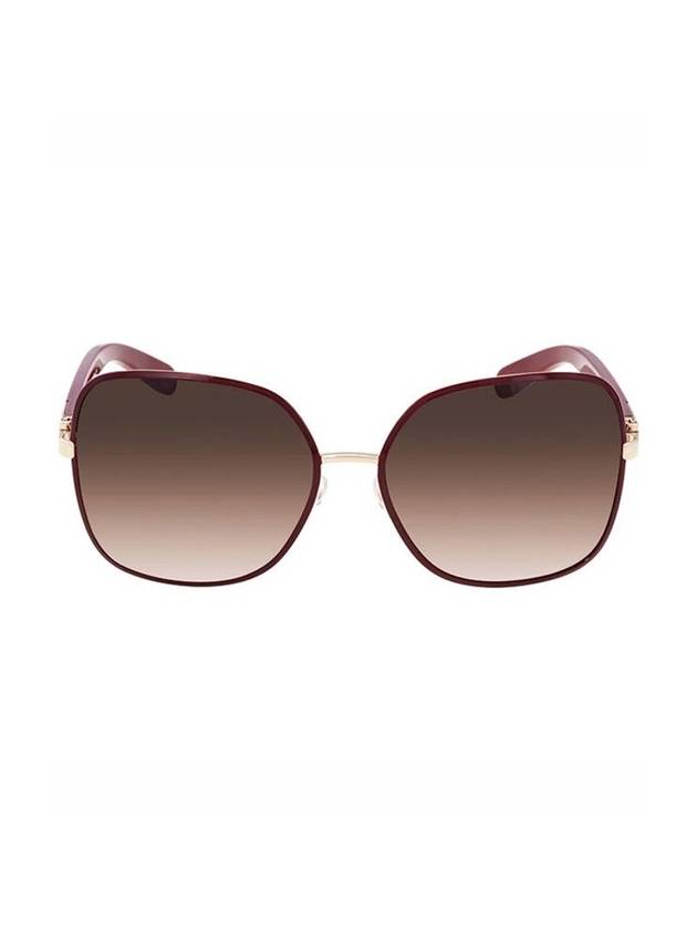 Eyewear Square Metal Sunglasses Red - SALVATORE FERRAGAMO - BALAAN 1