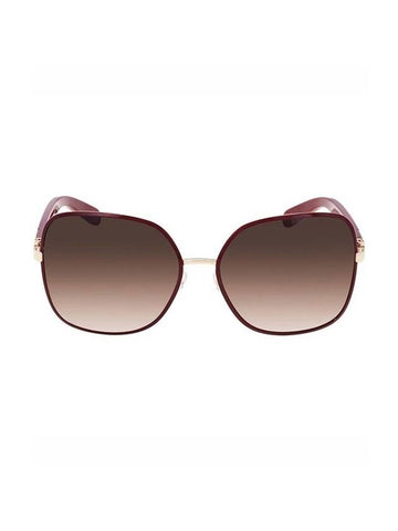 Eyewear Square Metal Sunglasses Red - SALVATORE FERRAGAMO - BALAAN 1