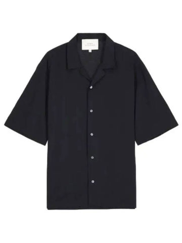 Viscose blend short sleeve shirt darkest navy - STUDIO NICHOLSON - BALAAN 1