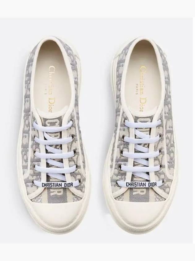 Walk'n' Platform Oblique Embroidered Low Top Sneakers Grey - DIOR - BALAAN 7