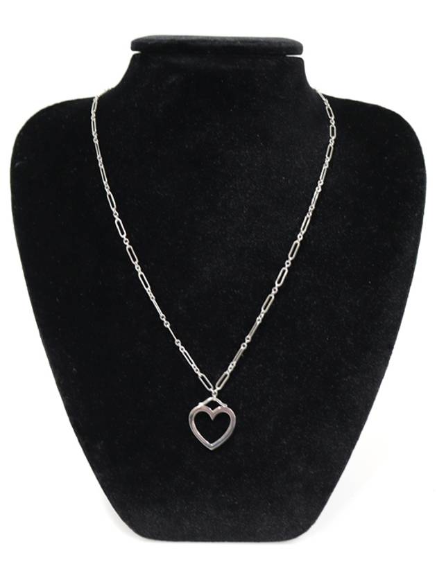 18K White Gold Sentimental Open Heart Chain Medium Pendant Necklace - TIFFANY & CO. - BALAAN 6