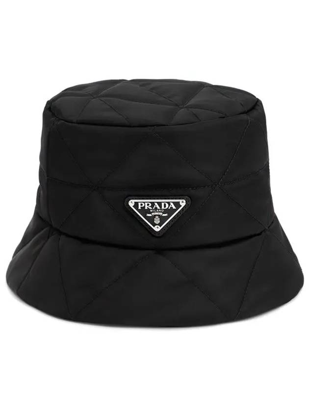 Triangle Logo Nylon Bucket Hat Black - PRADA - BALAAN 2