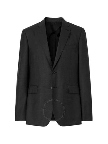 Burberry Men's Charcoal Check Slim Fit Wool Tailored Jacket Brand Size 56 US Size 46 - BURBERRY - BALAAN 1