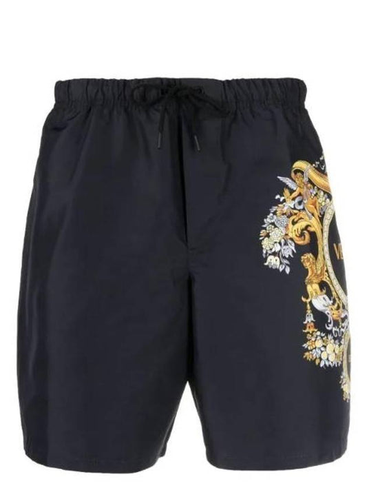 Baroque Printing Swim Shorts Navy - VERSACE - BALAAN.