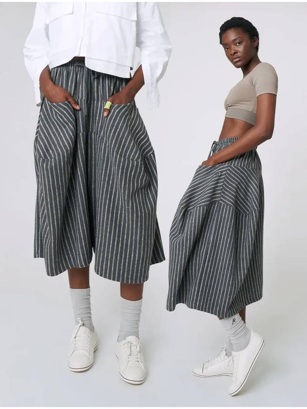 W Stripe Tech Flare Wide Pants Grey - ATHPLATFORM - BALAAN 1