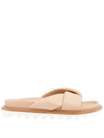 Studio Amelia Ladies Beige Crossover Strap Leather Sandals, Brand Size 35 - STUDIO AMELIA - BALAAN 1