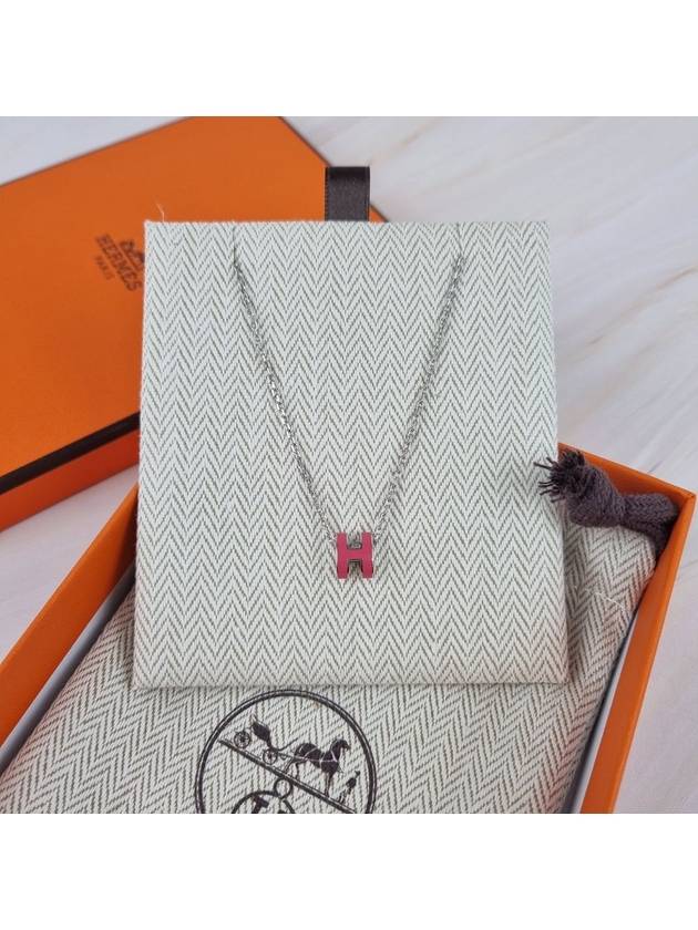 Mini Pop H Pendant Necklace Rose Tropic - HERMES - BALAAN 2