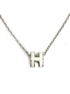 Mini Pop H Pendant Necklace Palladium Blanc - HERMES - BALAAN 2