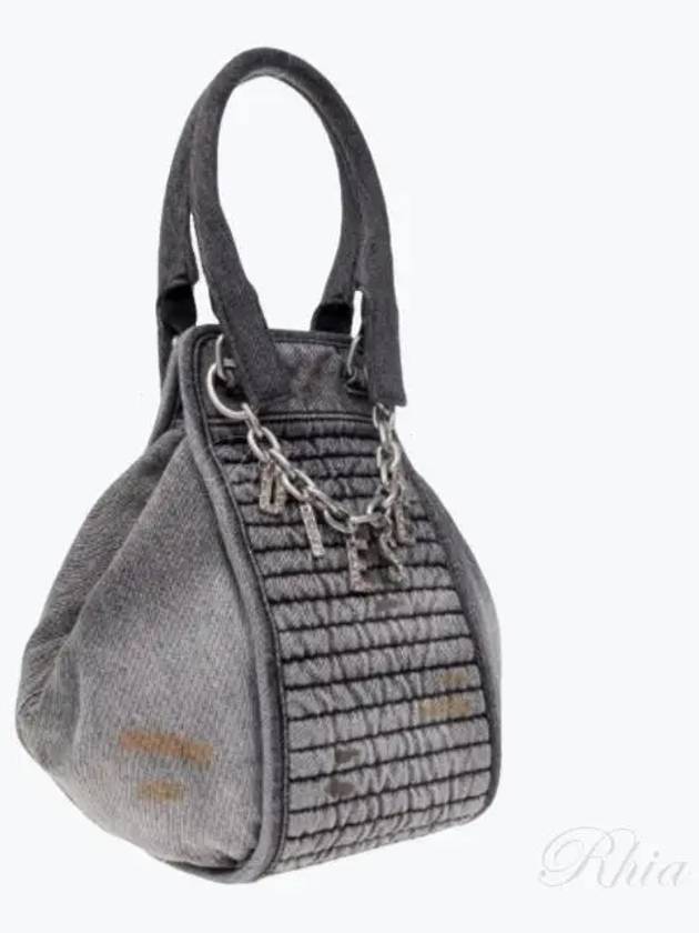 Women's D-Vina Small Solarize Denim Tote Bag Black - DIESEL - BALAAN 2