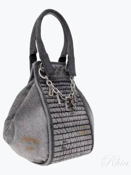 Women's D-Vina Small Solarize Denim Tote Bag Black - DIESEL - BALAAN 2