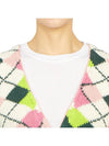 V-neck Graphic Cotton Cropped Cardigan - GANNI - BALAAN 7