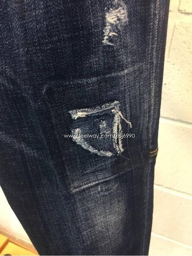 Men's Embroidered Damaged Washed City Biker Jeans - DSQUARED2 - BALAAN.