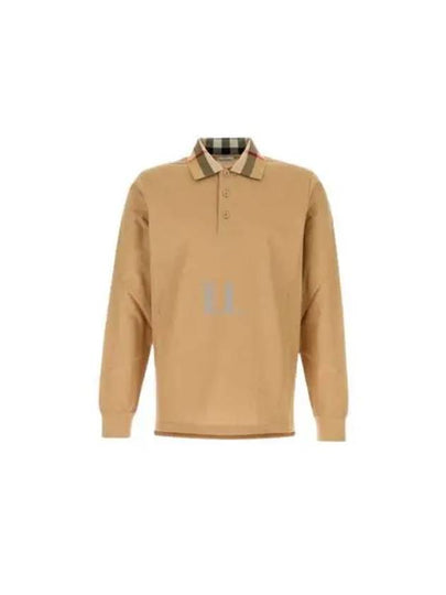 Check Collar Long Sleeve Polo Shirt Archive Beige - BURBERRY - BALAAN 2