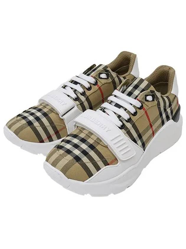 Vintage Check Suede Leather Sneakers Archive Beige - BURBERRY - BALAAN 5