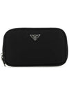 Triangle Logo Pouch Bag Black - PRADA - BALAAN 1