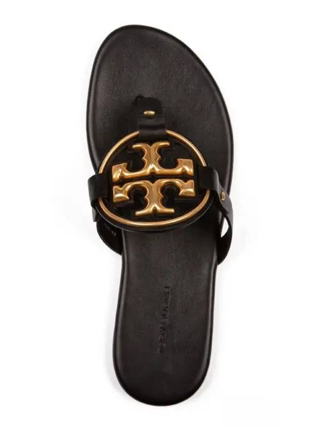 Women's Metal Miller Soft Flip Flops Black - TORY BURCH - BALAAN 5