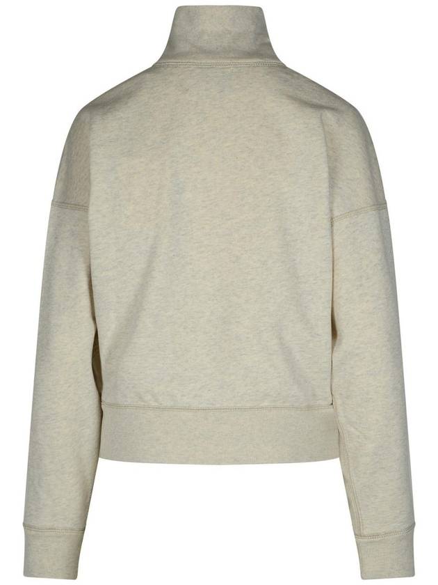 Ross Stand-Up Collar Short Cotton Sweatshirt Ecru - ISABEL MARANT ETOILE - BALAAN 4