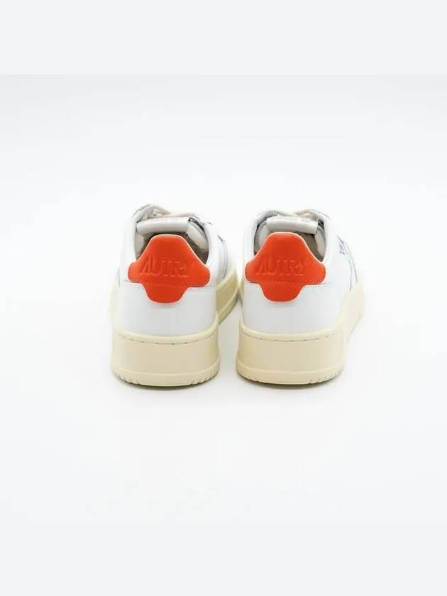 Men's Medalist Low Top Sneakers White Orange - AUTRY - BALAAN 6