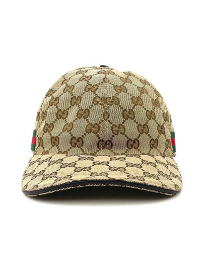 Original GG Web Supreme Canvas Baseball Ball Cap Beige Ebony - GUCCI - BALAAN 2