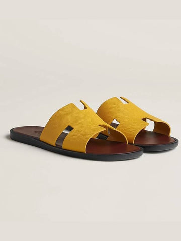 Izmir Sandals Calfskin Yellow Multi - HERMES - BALAAN 1