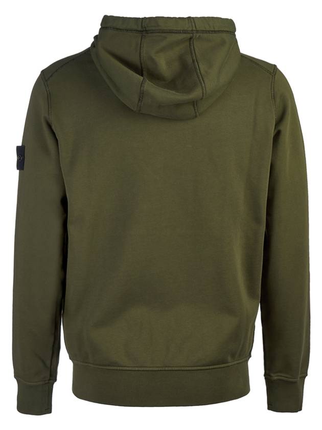 Men Wappen Cotton Fleece Hooded Zip Up Khaki - STONE ISLAND - BALAAN 4