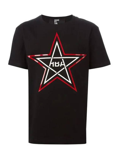 11th Anniversary Star Logo Short Sleeve TShirt Black HMAA001F15001003 1020 - HBA HOOD BY AIR - BALAAN 1