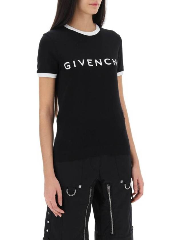 Archetype Slim Fit Cotton Short Sleeve T-Shirt Black - GIVENCHY - BALAAN 3