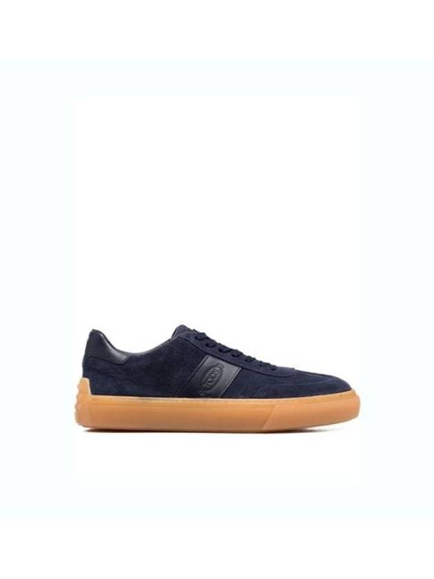 Embossing Logo Suede Low Top Sneakers Navy - TOD'S - BALAAN 2